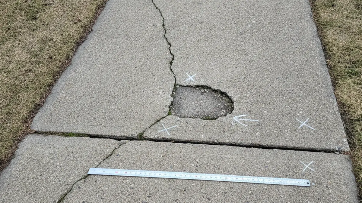 Illustrative concrete repair surface used to explain preparation and finish choices for Urbandale homeowners